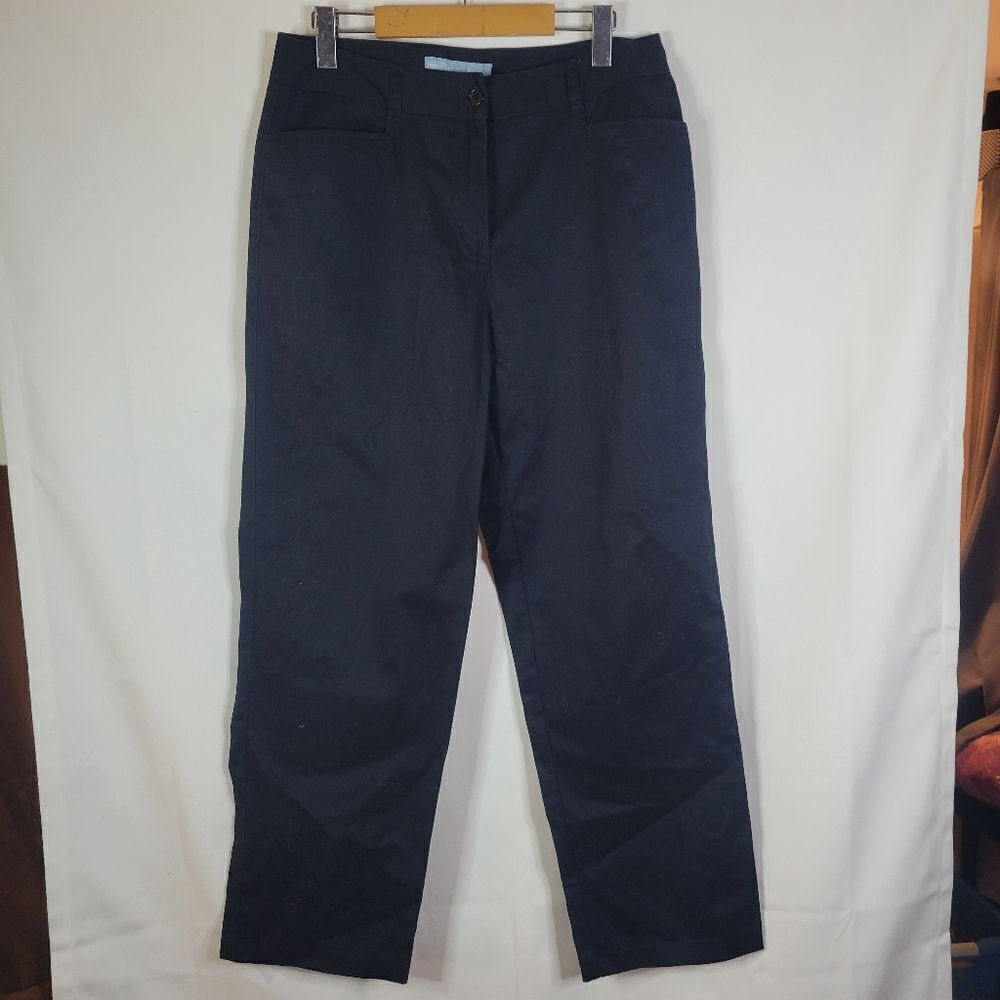 Denver Hayes Classic Fit Casual Cotton Black Trousers - Picture 3 of 10